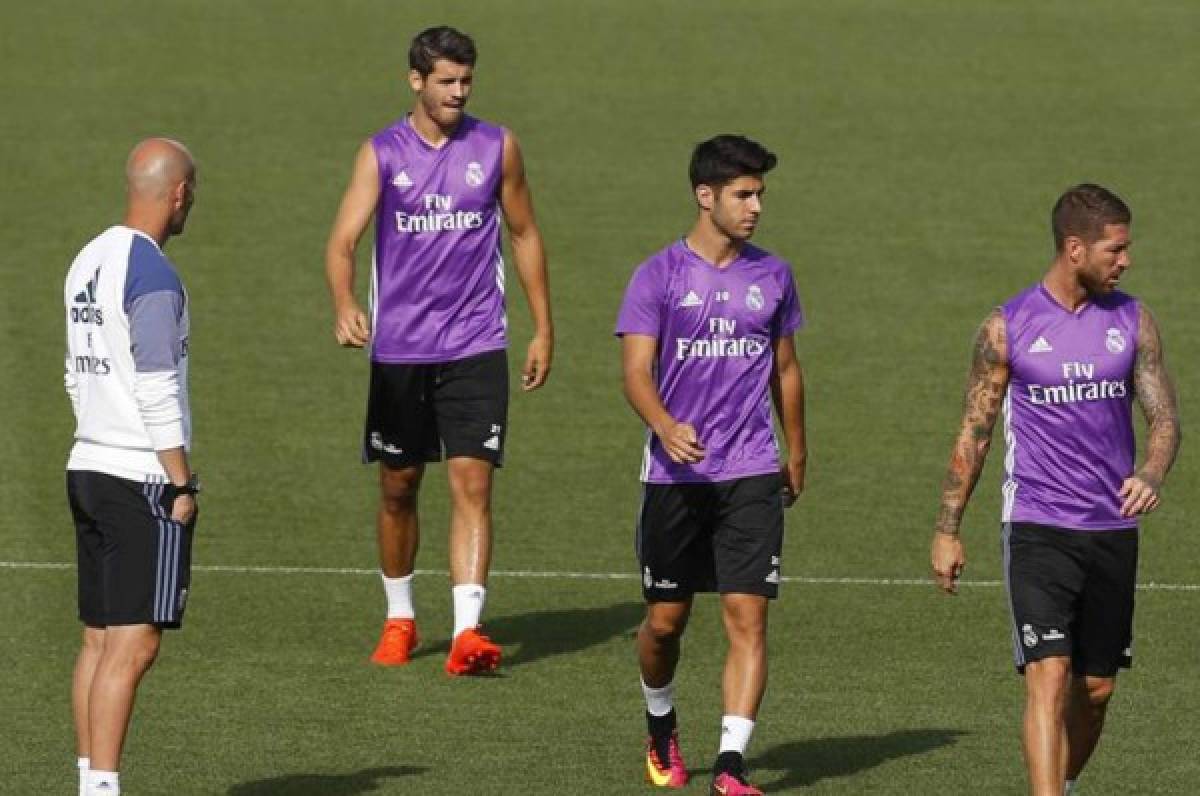 Álvaro Morata dio el susto en la practica del Real Madrid