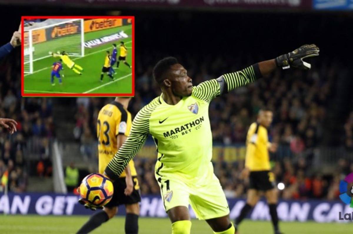 La heroica tapada de Kameni en empate del Málaga en el Camp Nou