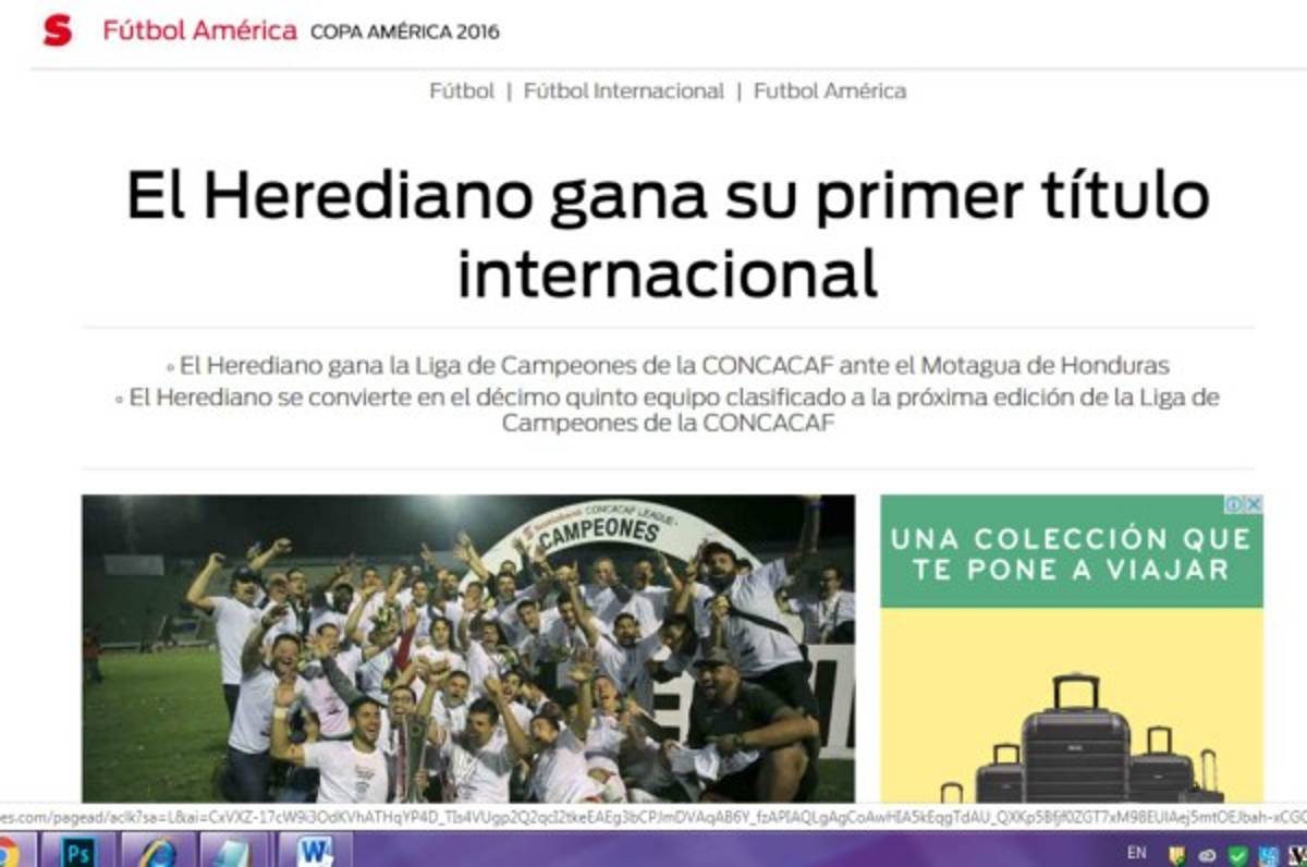 El orgullo de la prensa tica tras el triunfo del Herediano sobre Motagua