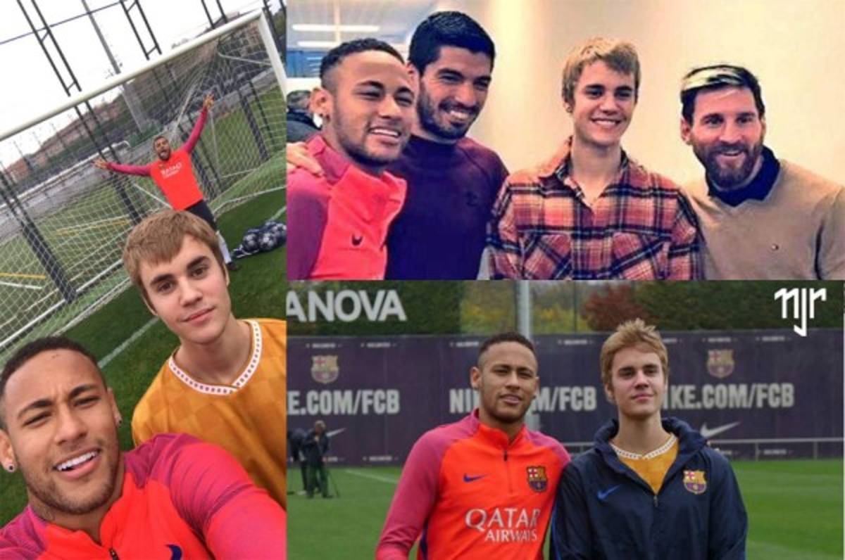 Justin Bieber sorprende al entrenar con jugadores del Barcelona
