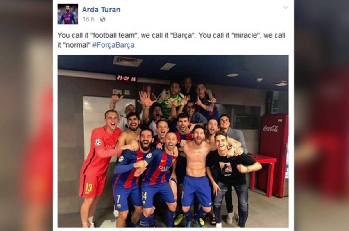 Jugadores del Barcelona celebran a lo grande en redes sociales su 'noche mágica'