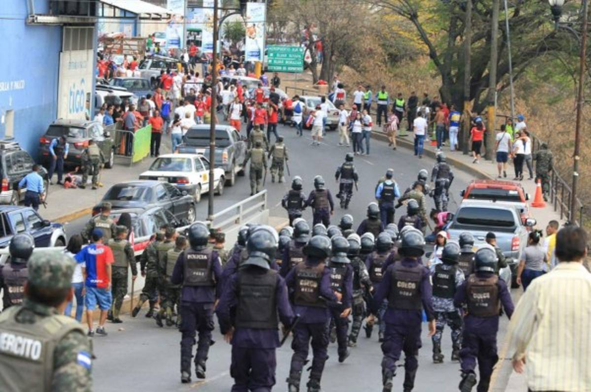 La medidas de seguridad que se habían anunciado para el clásico Olimpia-Motagua