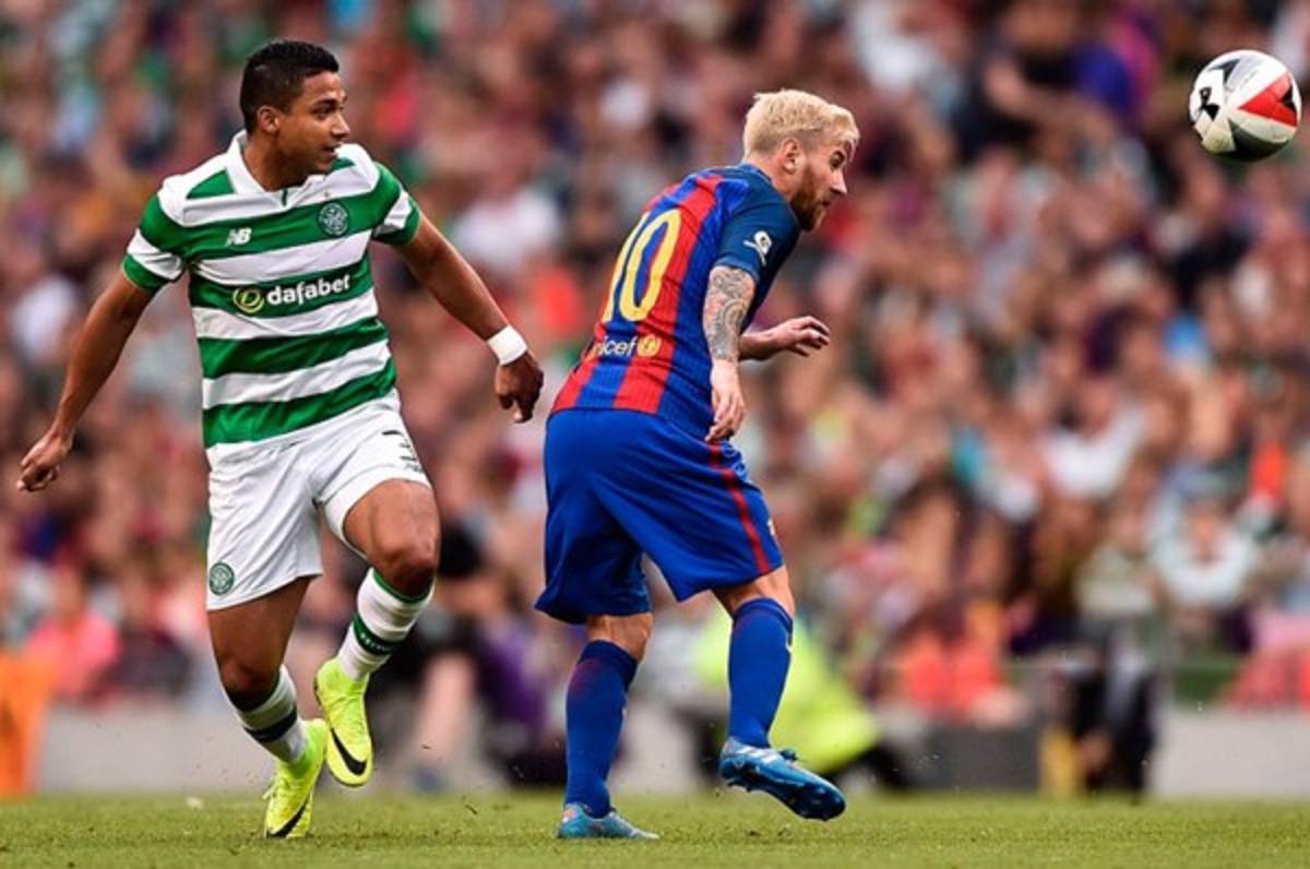 Emilio Izaguirre, otra vez contra el Barcelona en Champions