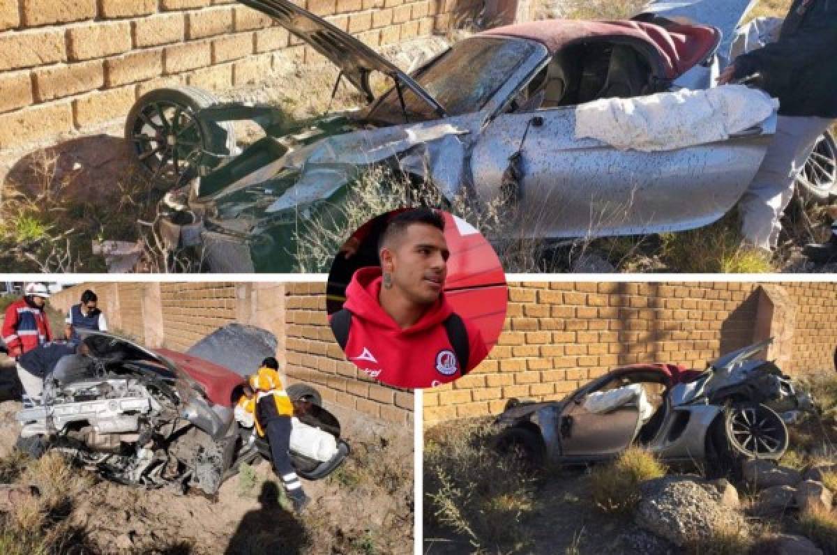 Así quedó el Porsche del futbolista mexicano Javier Cortés tras sufrir un terrible accidente   