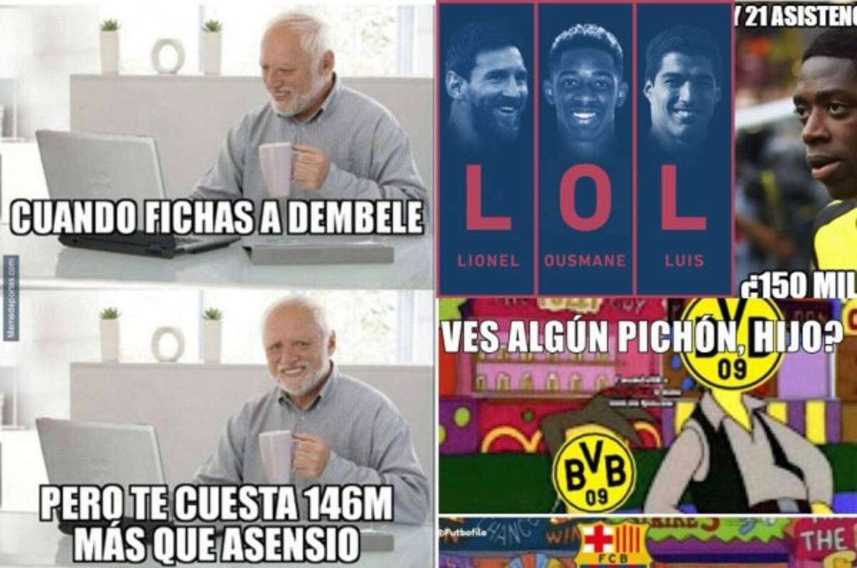 Destrozan a Dembélé con divertidos memes por su fichaje con el Barcelona
