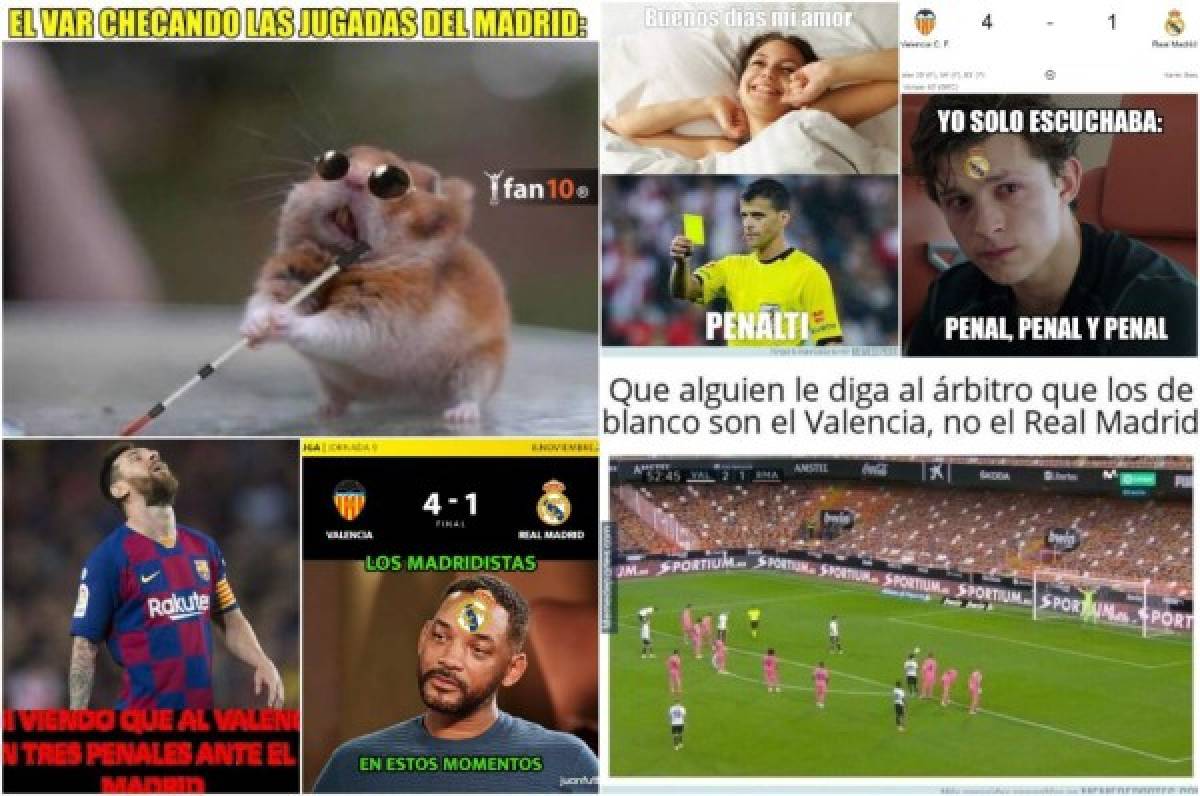 Los memes y los penales revientan al Real Madrid tras recibir paliza del Valencia