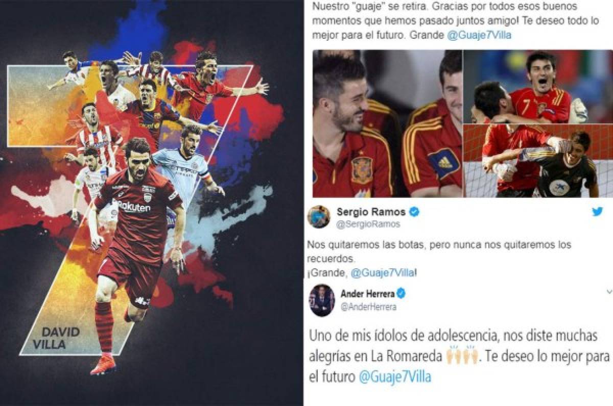 Los mensajes para David Villa tras anunciar su retiro del fútbol: 'Fue un honor Guaje'  