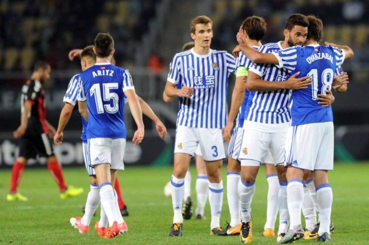Real Sociedad despedaza a un débil Vardar Skopje en la Europa League