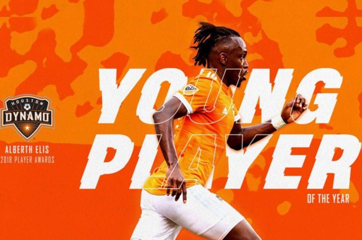 Alberth Elis se lleva el premio como el joven jugador del año del Houston Dynamo