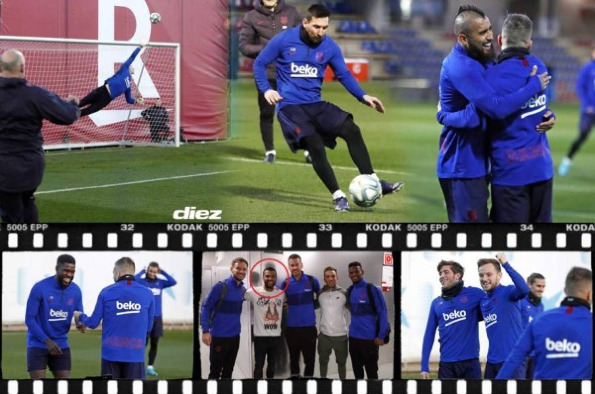 Barcelona recibe inesperada visita en su entrenamiento: ''Qué alegría verte por aquí, hermano''