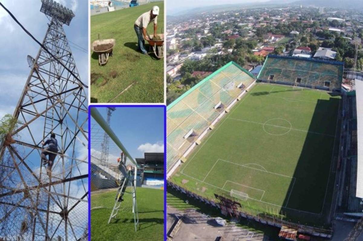 ¡A marcha forzada; así trabajan para pulir el estadio Morazán para el Honduras vs Costa Rica!