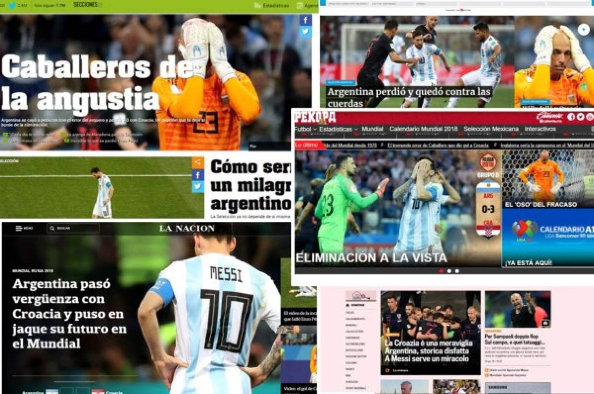 Prensa mundial cataloga de 'ridículo' derrota de Argentina ante Croacia