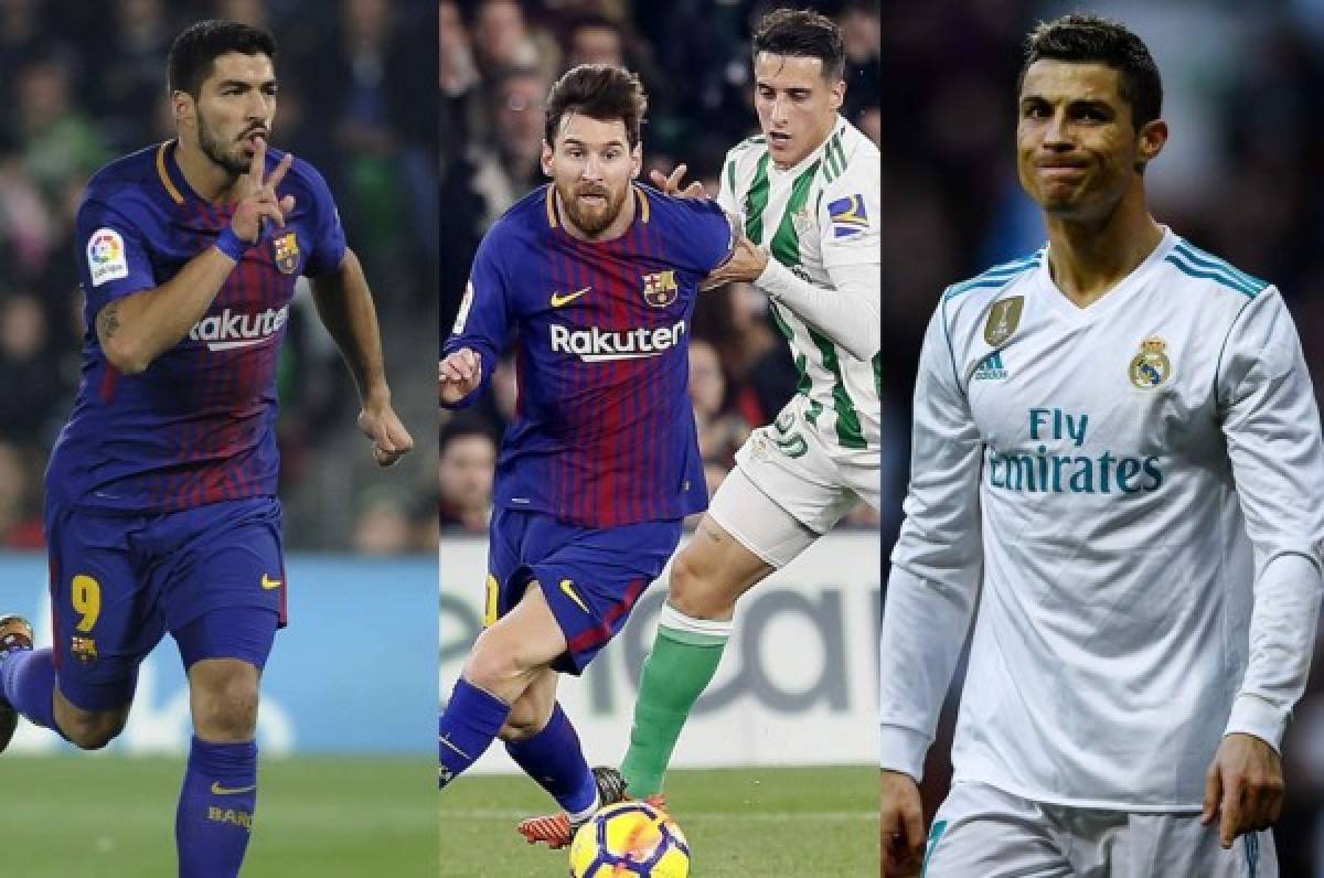 Tabla de goleo: Messi y Luis Suárez, imparables; Cristiano rescata su pegada
