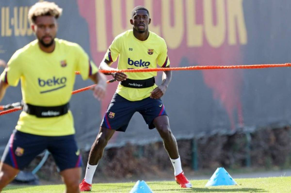 Dembélé y Griezmann hacen parte del entrenamiento con el Barcelona