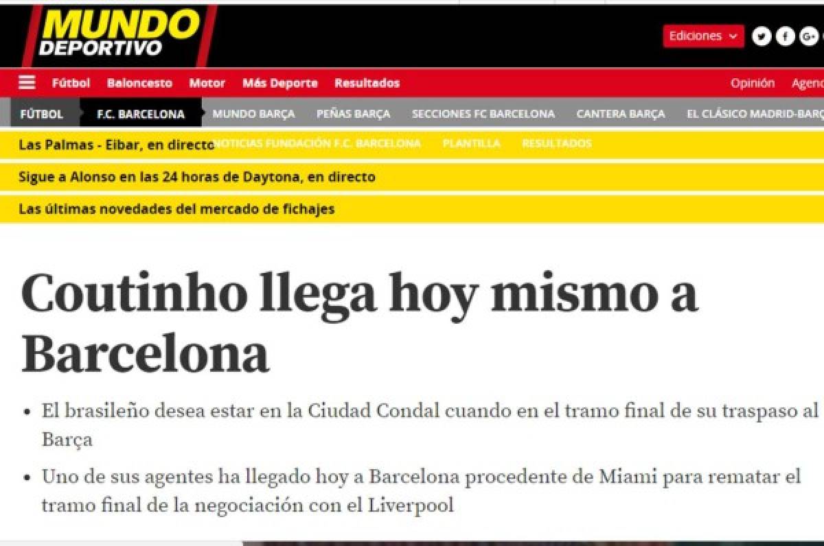 FICHADO: La prensa mundial se rinde al fichaje de Coutinho por el Barca