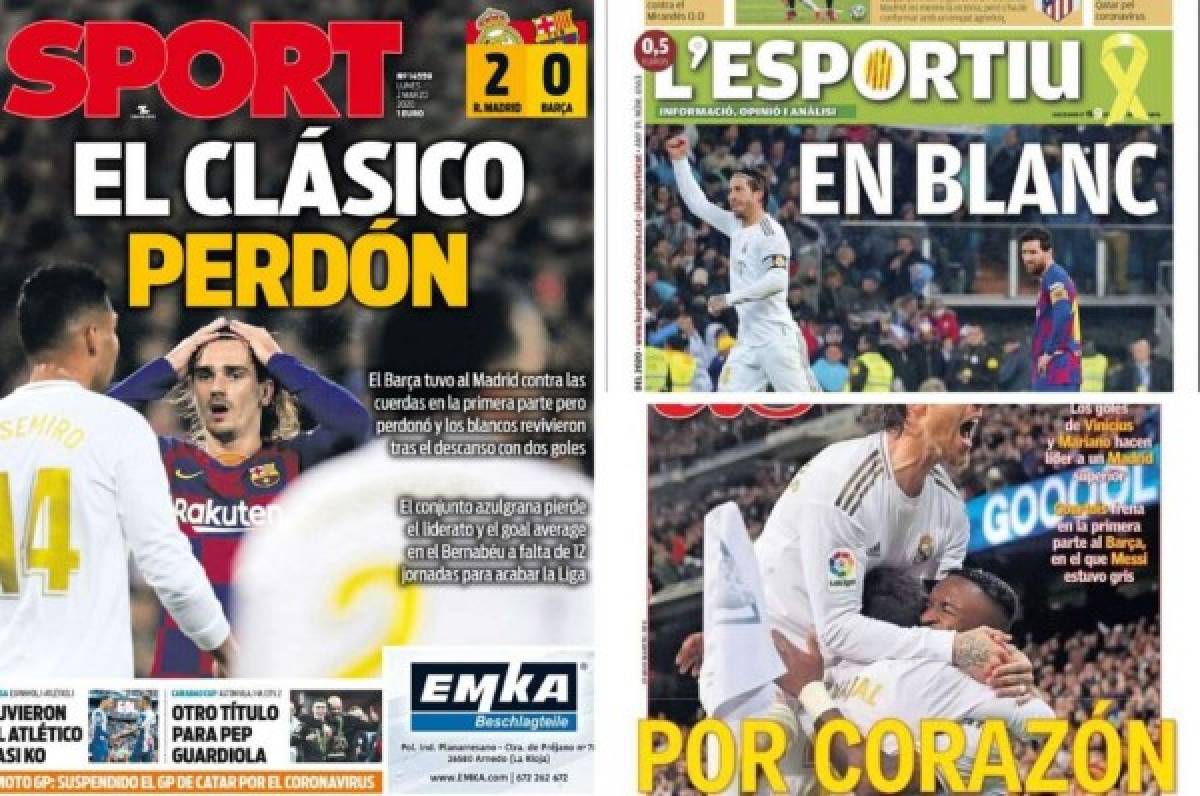 Así vienen las portadas por el mundo tras el triunfo del Real Madrid en el clásico