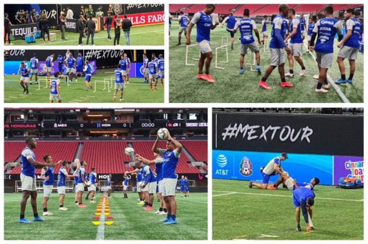 ¡Selfie, masaje y el camerino de la 'H'! Así fue reconocimiento de cancha de Honduras y México en Atlanta