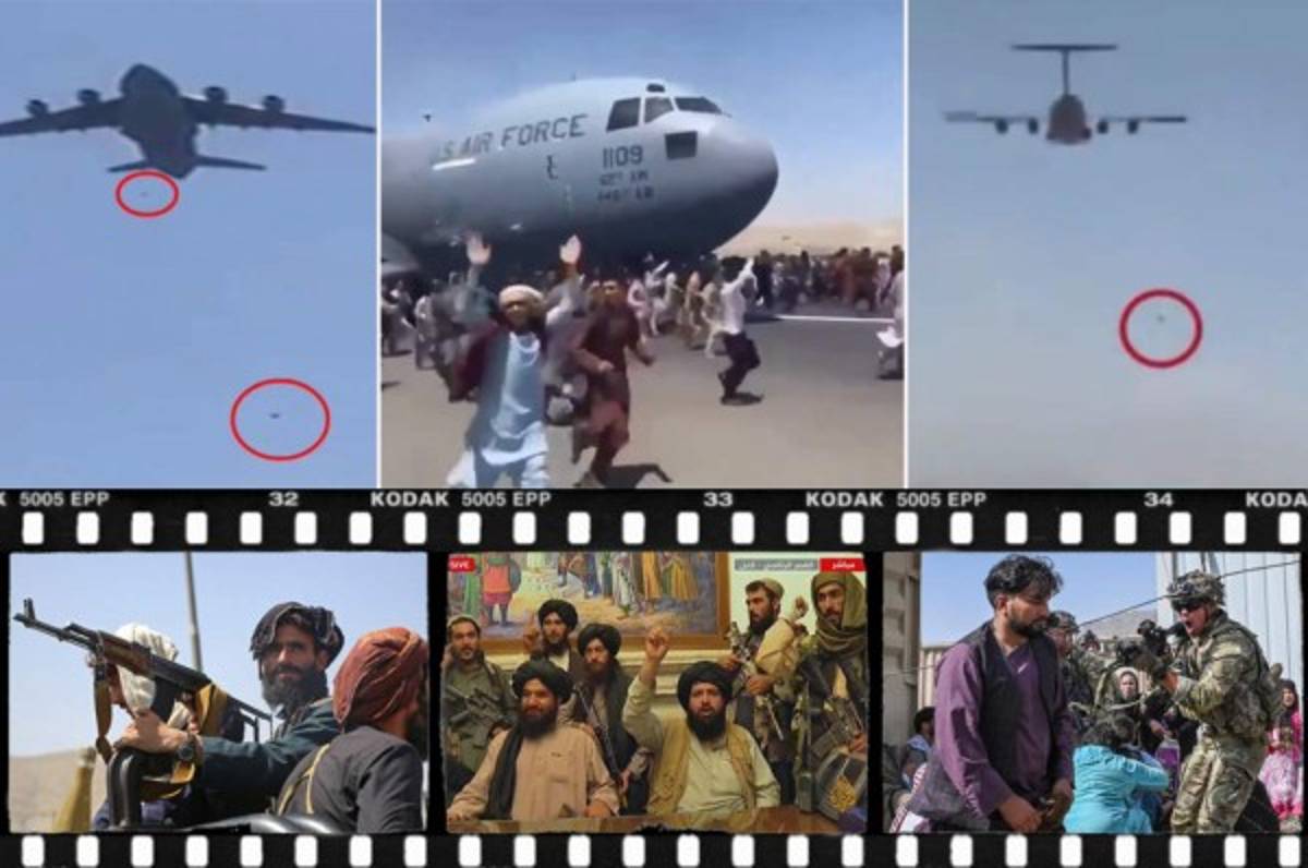 Pánico en Kabul tras el regreso del régimen de los talibanes: la gente intentó escapar trepada en un avión militar