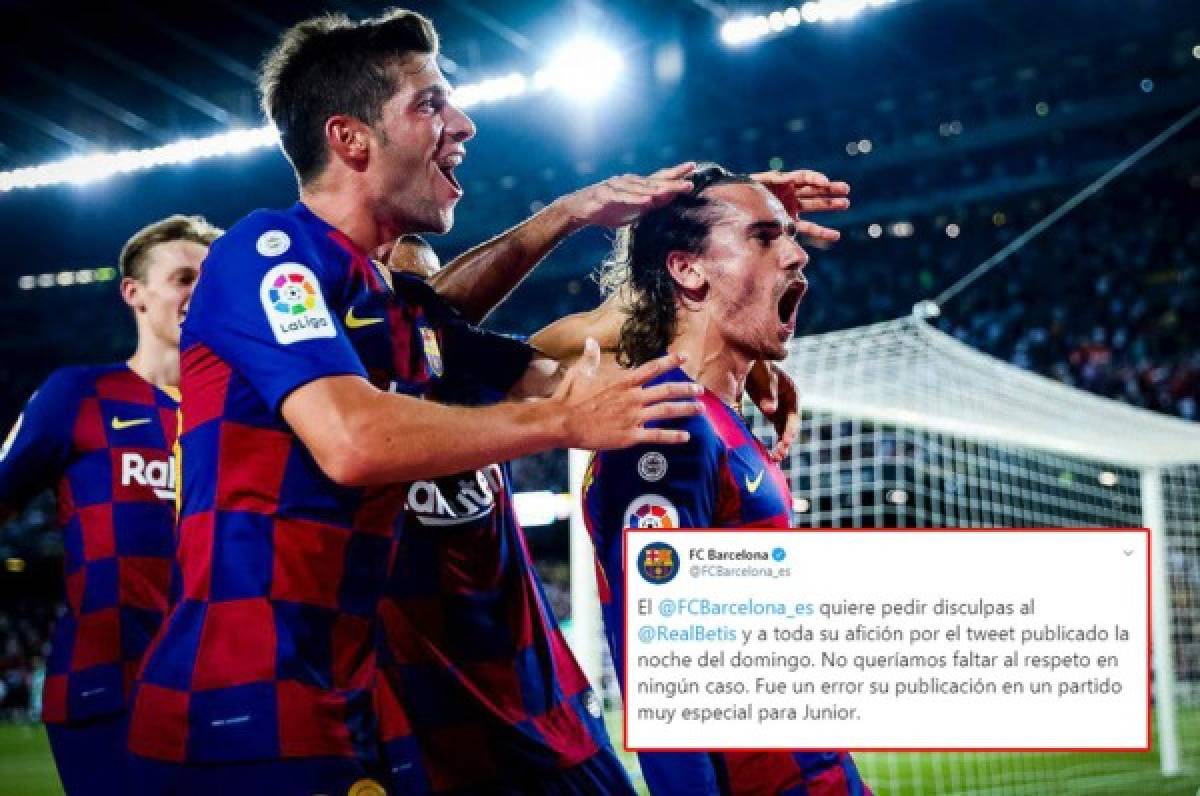 Barcelona pide disculpas al Betis tras la goleada propinada en el Camp Nou