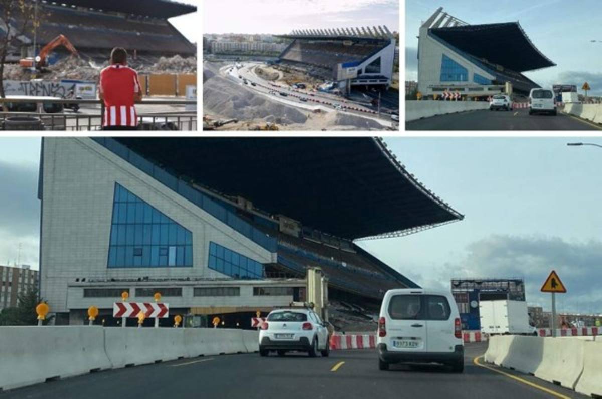 Lo que queda: El estadio Vicente Calderón, convertido en una carretera más en Madrid