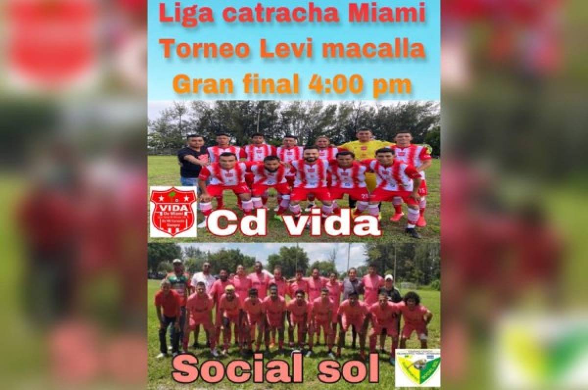 Gran final en la Liga Catracha Miami: Vida y Social Sol se disputan este domingo el título