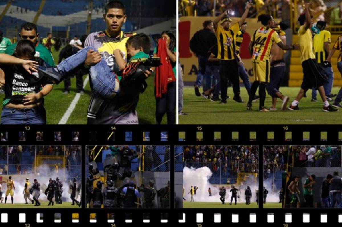 Impactantes imágenes: Terror y drama en el estadio Morazán tras actos vandálicos