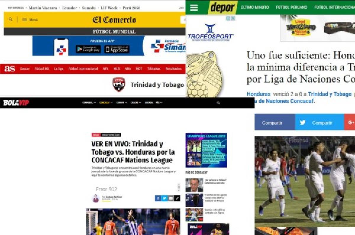 Luego del triunfo ante Trinidad y Tobago, esto dicen los medios sobre Honduras