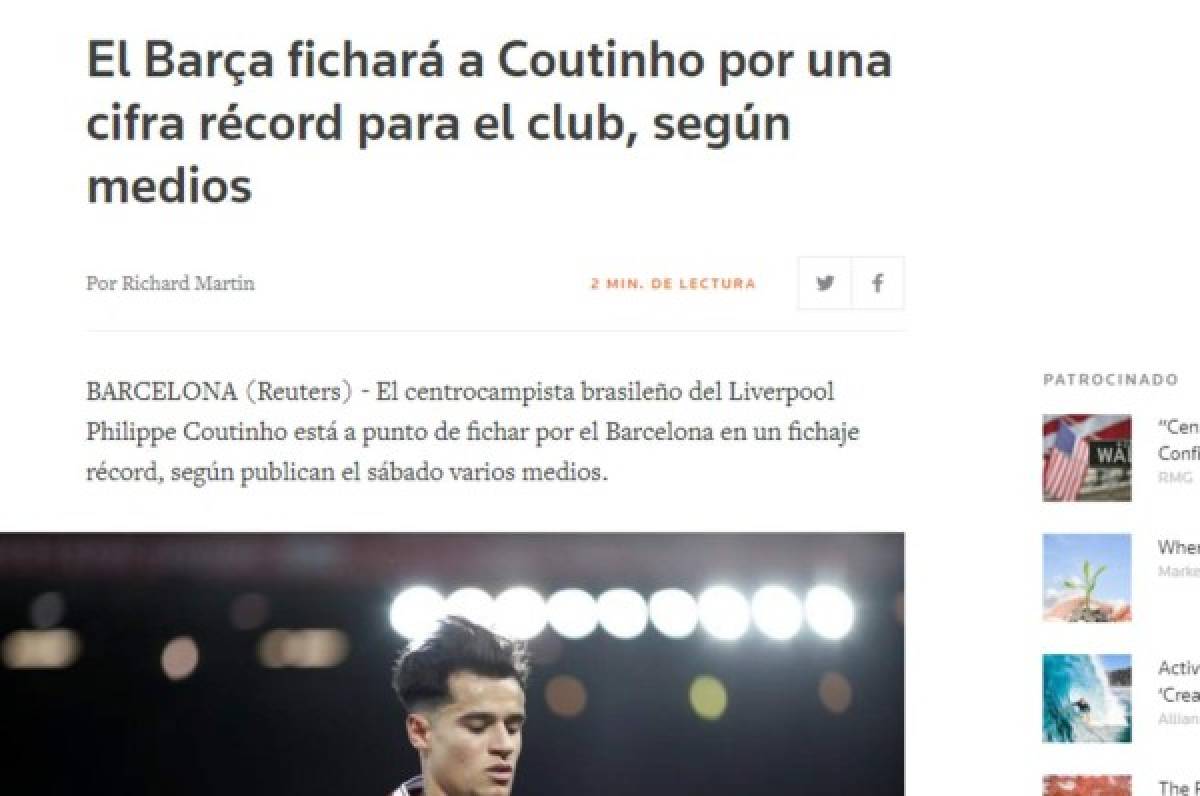 FICHADO: La prensa mundial se rinde al fichaje de Coutinho por el Barca