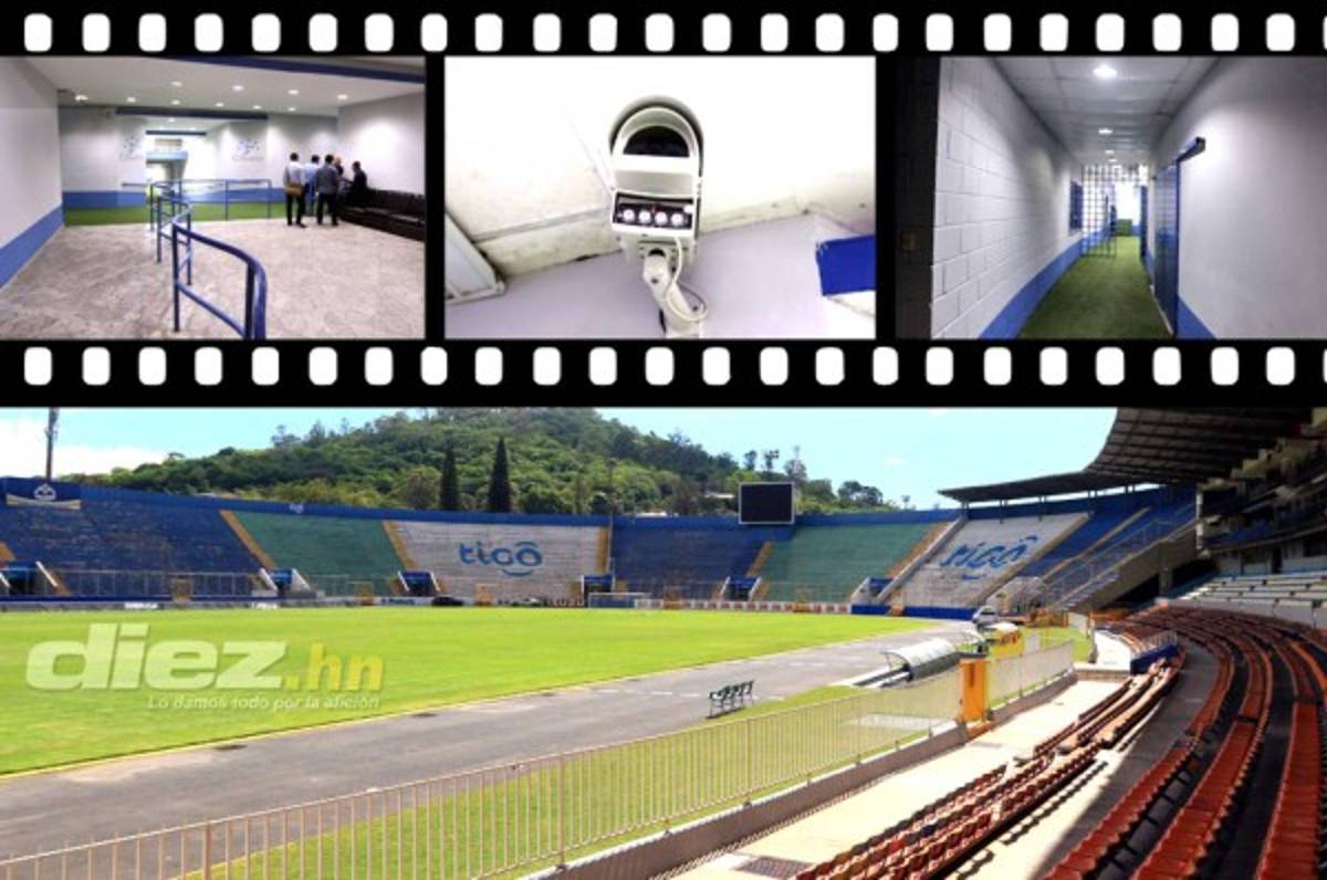 Una belleza: Camerinos, pasillos, cámaras ¡la intimidad del estadio Nacional de Tegucigalpa!