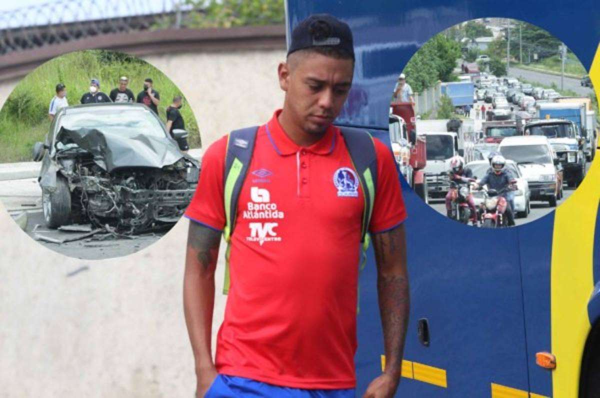 Así quedó el automóvil de Mayron Flores, jugador del Olimpia, tras sufrir accidente de tránsito