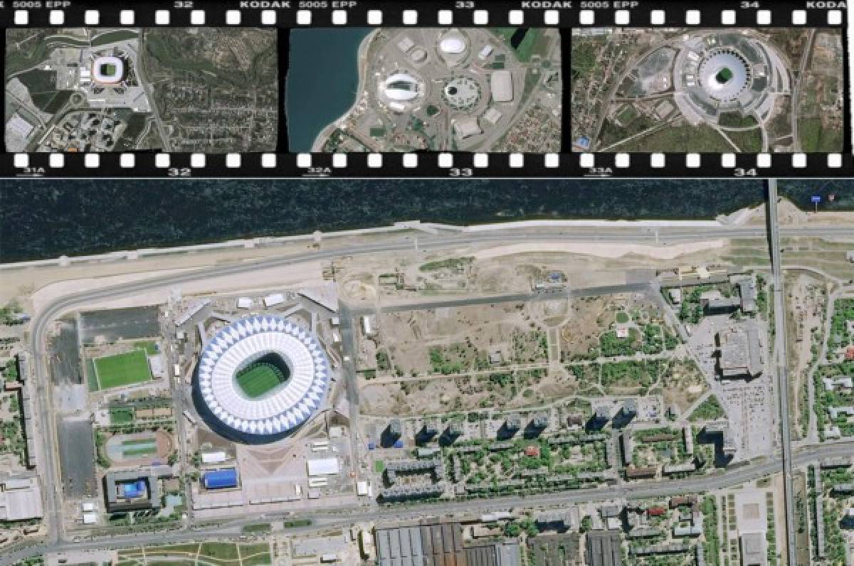 ¡Espectaculares! Así se ven desde el espacio los 12 estadios del Mundial de Rusia 2018