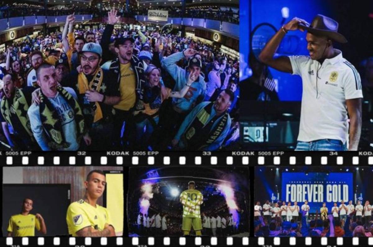 Brayan Beckeles y su curiosa aparición en la presentación de la nueva camiseta de Nashville de la MLS