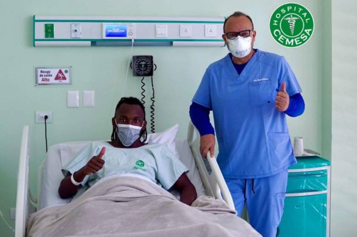 Alberth Elis es operado con éxito y dentro de tres semanas ya estará haciendo futbol