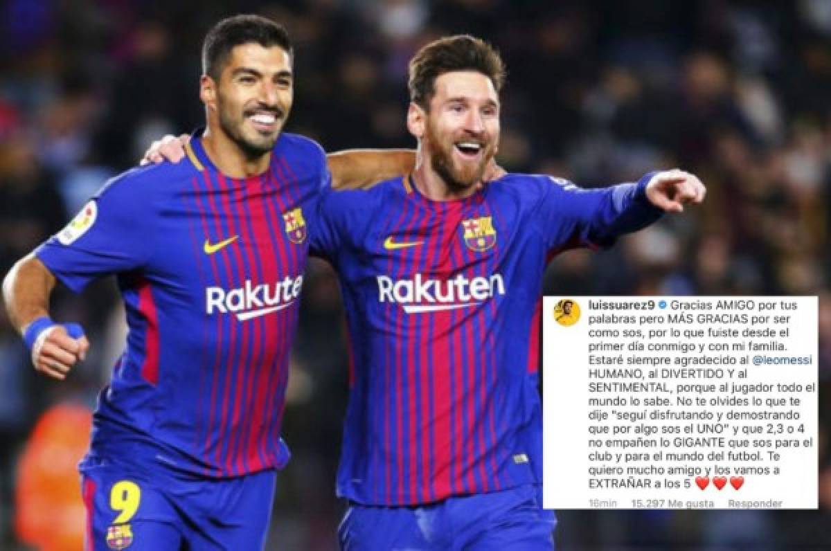 Luis Suárez responde a Messi y lanzó otro dardo: 'Que 2, 3 o 4 no empañen lo gigante que sos'
