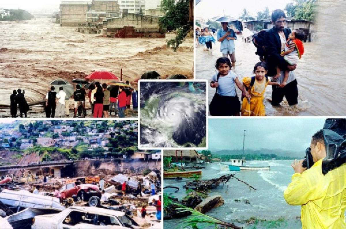 Tenebrosas fotos: Se cumplen 20 años del mortífero paso del Huracán Mitch por Honduras