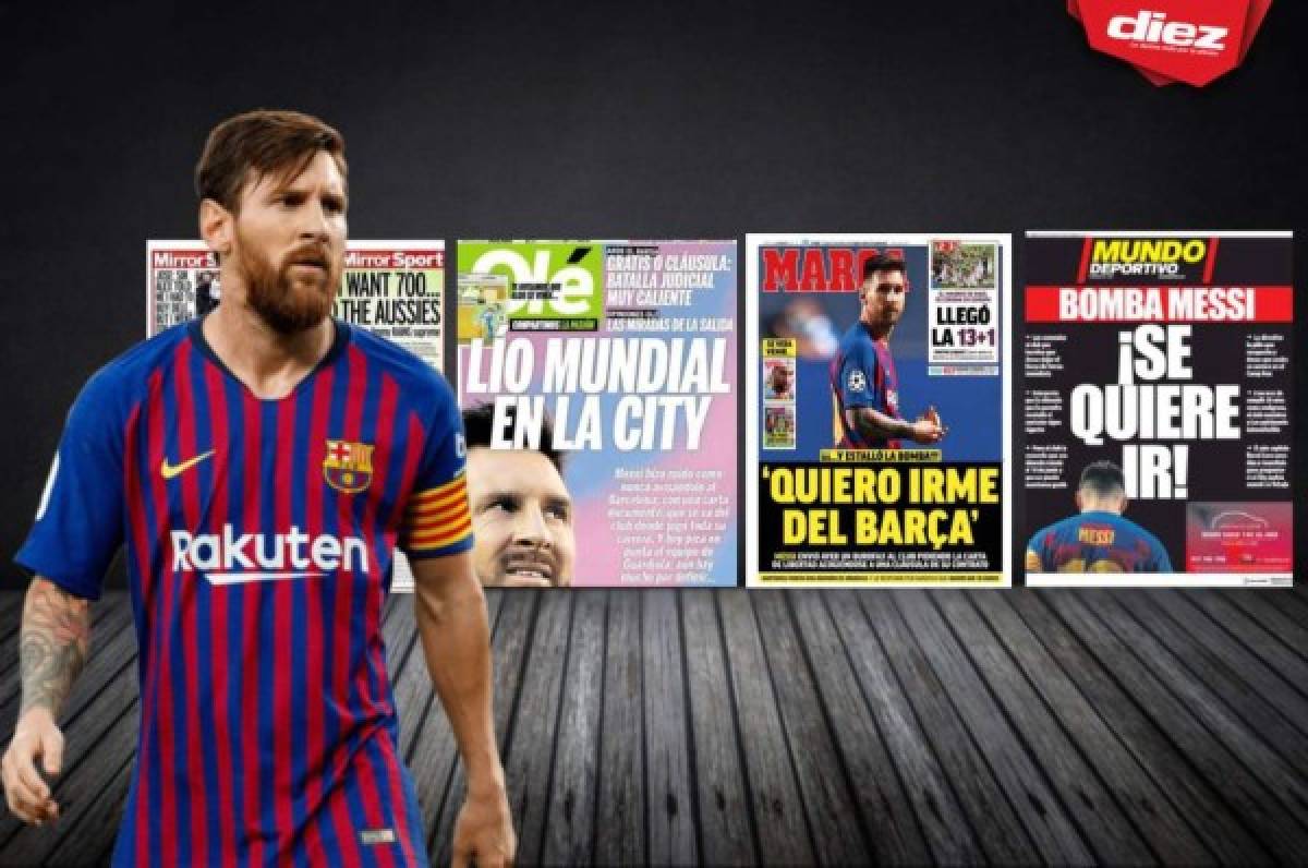 'Lío Mundial en la City': Messi causa revuelo en las portadas de los medios tras pedir su salida del Barça