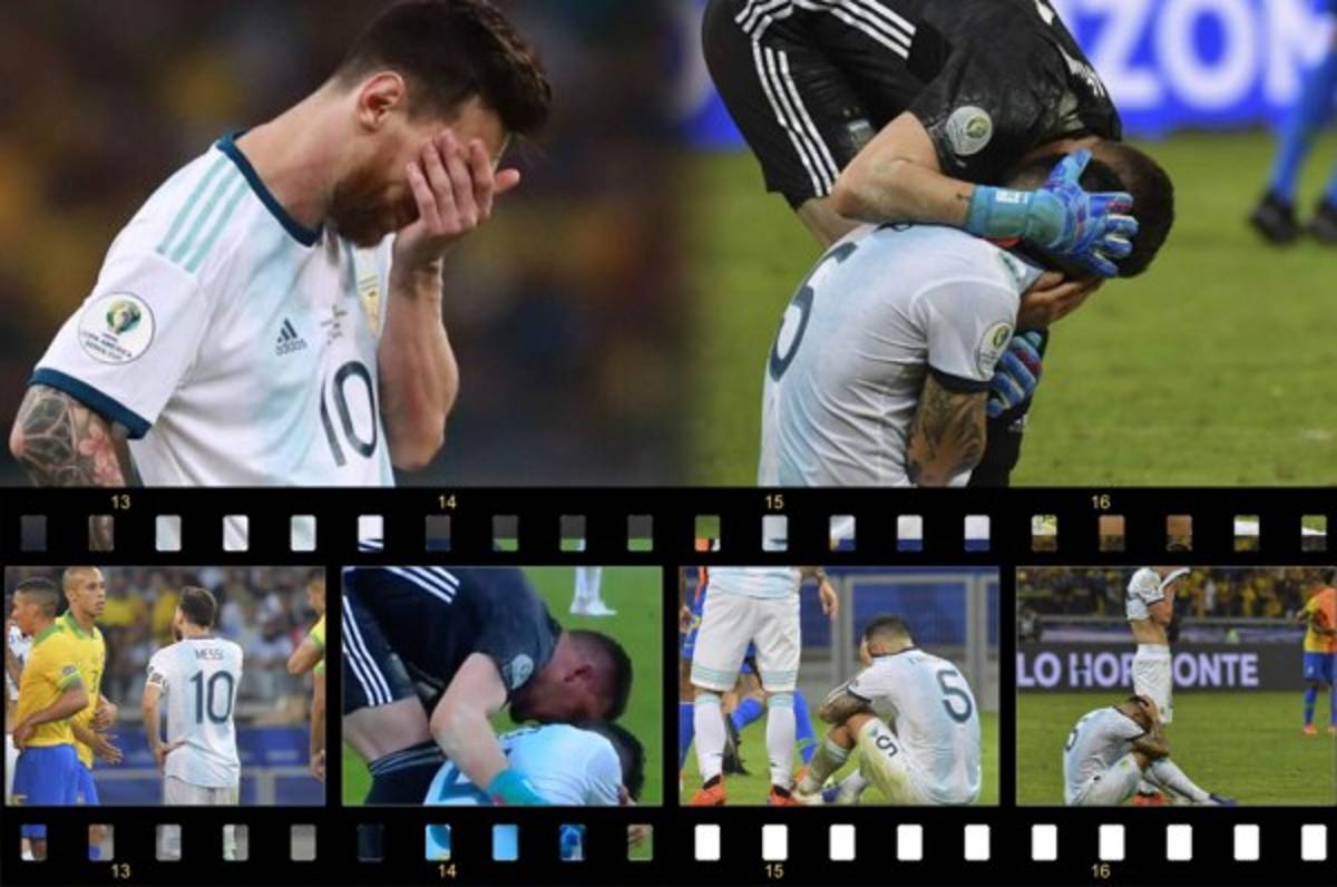 Dramático: Las dolorosas imágenes de Messi y jugadores de Argentina tras ser eliminados por Brasil en Copa América