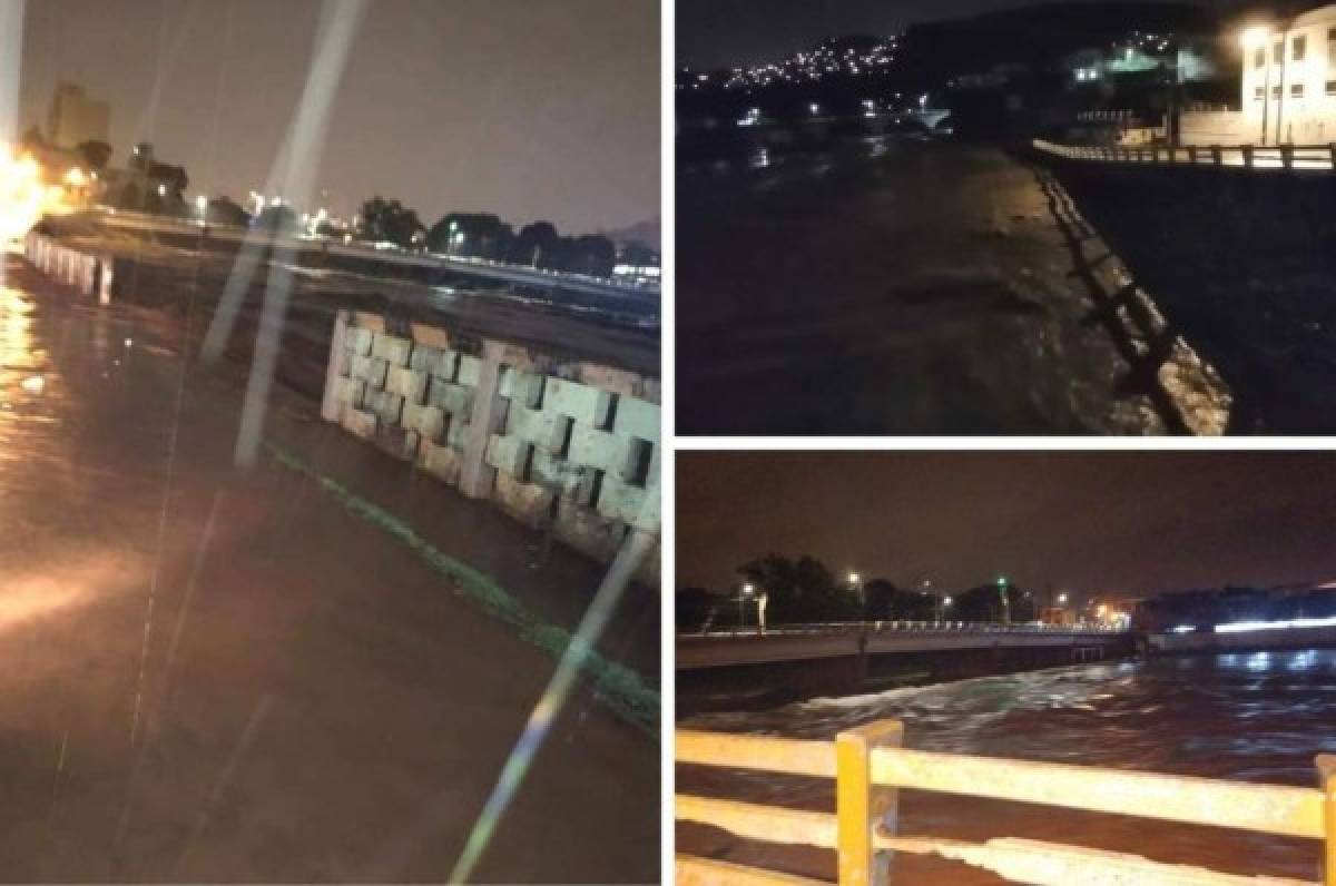 Impactantes fotos: El río Choluteca se desbordó anoche en Tegucigalpa tras el paso de Iota