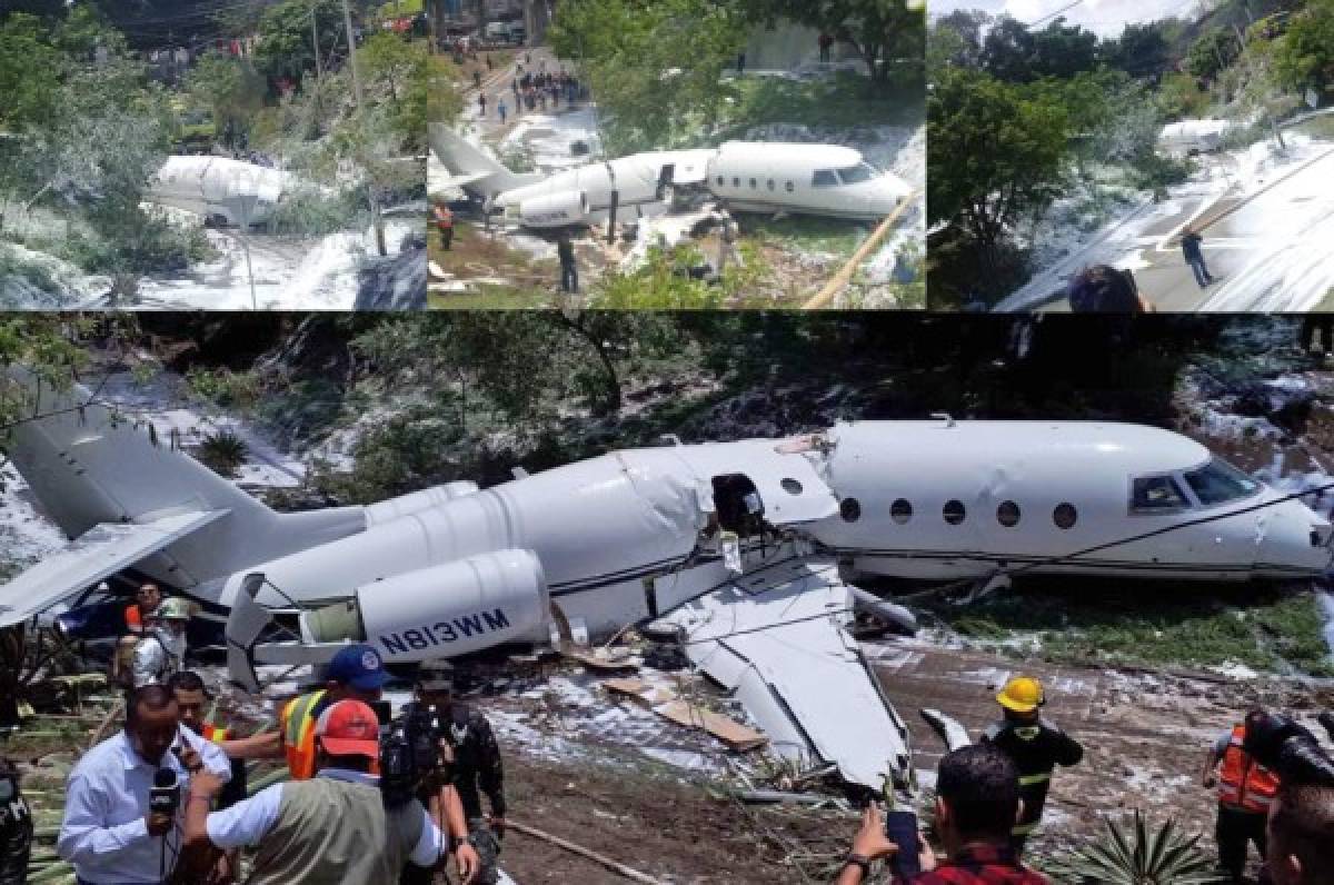 FOTOS: Impactantes imágenes del avión que se salió de la autopista en el aeropuerto Toncontín