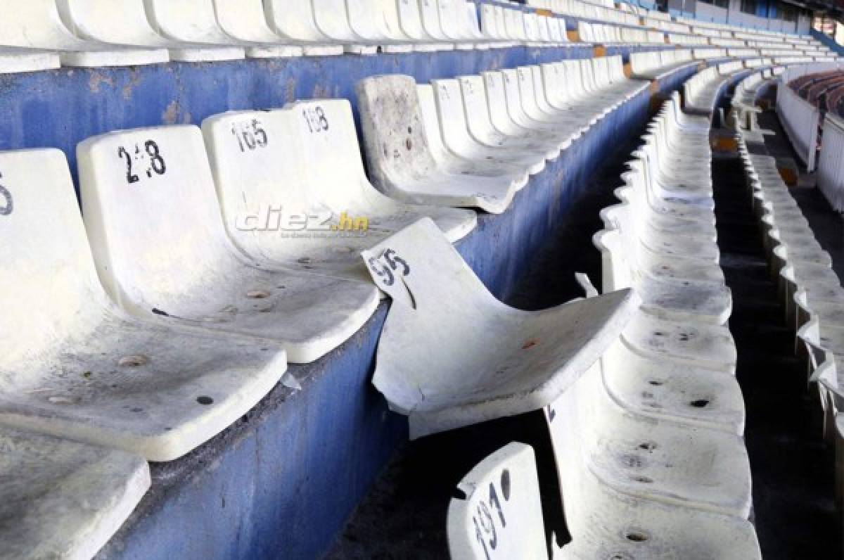 Vetusto, deteriorado y con grietas: Así luce el estadio Nacional de Tegucigalpa