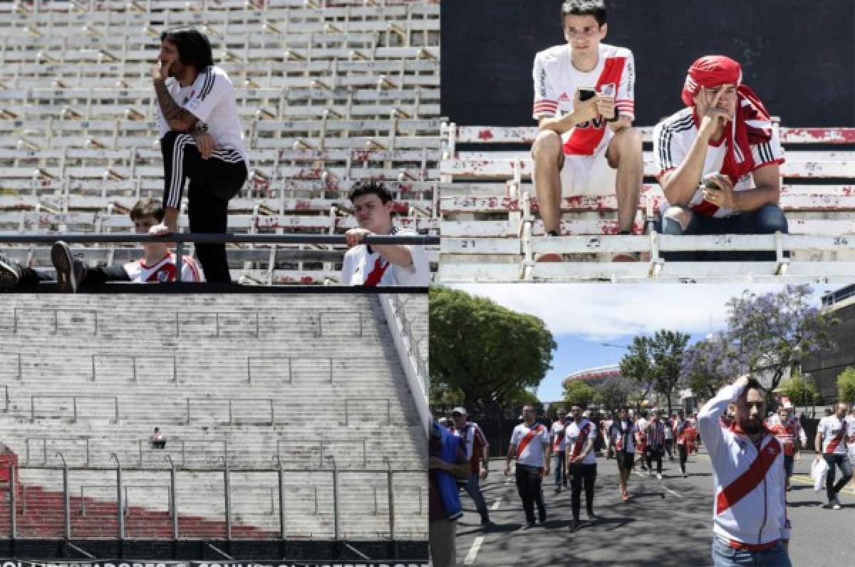 Fotos: La frustración de los hinchas en el Monumental tras la postergación de la final
