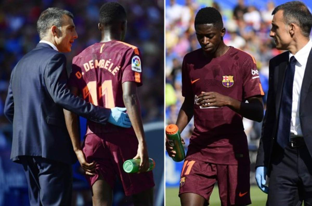 Dembélé, lesionado a los 25 minutos frente al Getafe