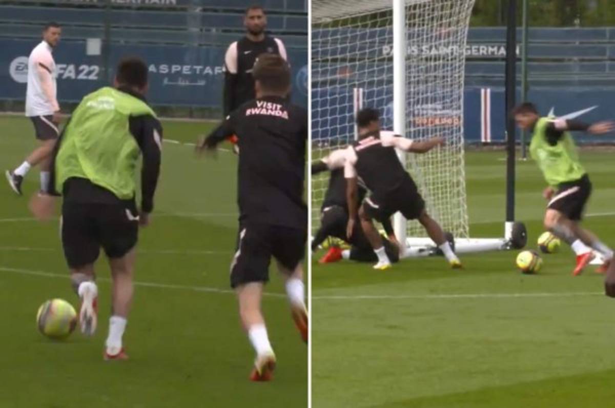 Nadie lo puede parar: Messi se luce en el entrenamiento del PSG con golazos y junto a Neymar