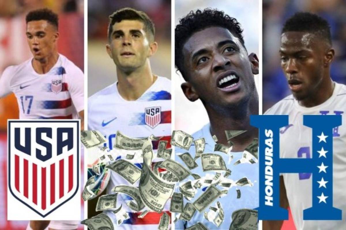 Brutal diferencia: El valor millonario del 11 de Estados Unidos y de la Selección de Honduras