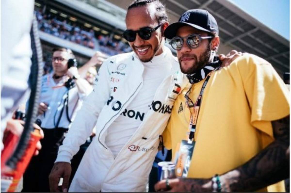 Neymar le dio buena suerte a Hamilton en la Fórmula 1