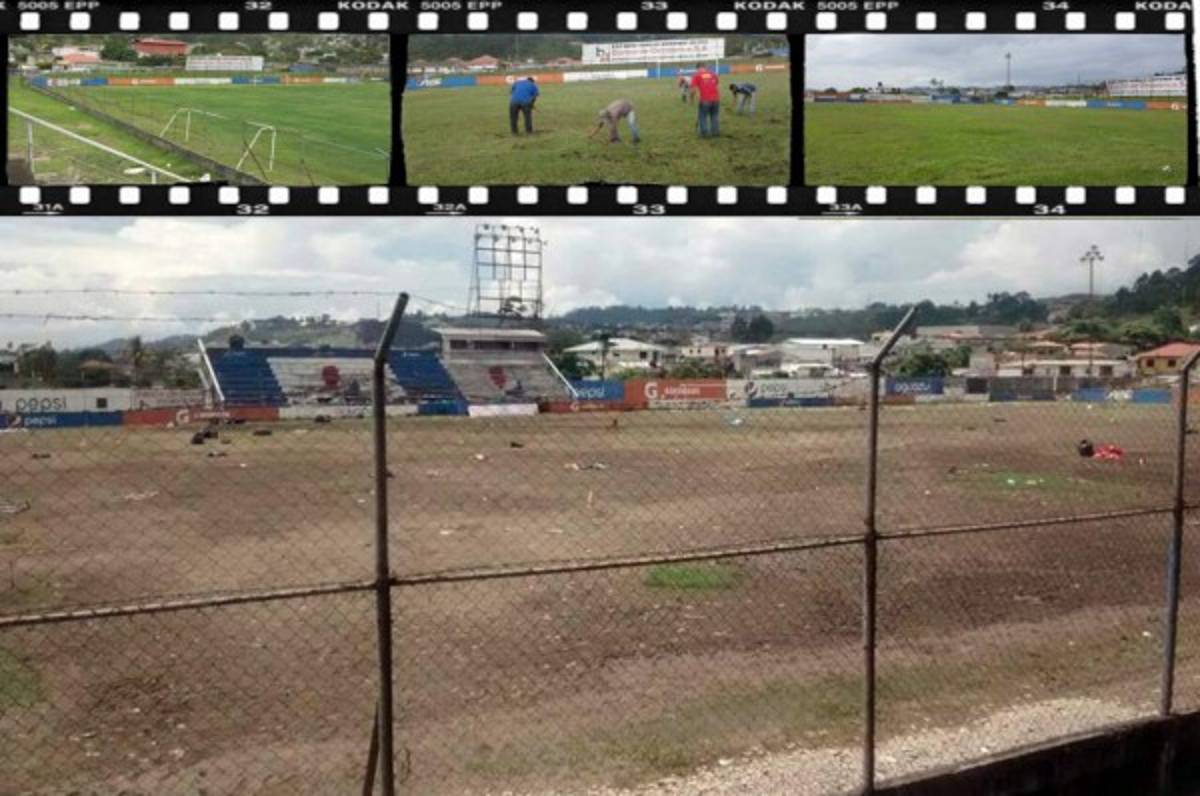 A un mes de haber sido destruida, así luce la cancha del estadio Sergio Reyes