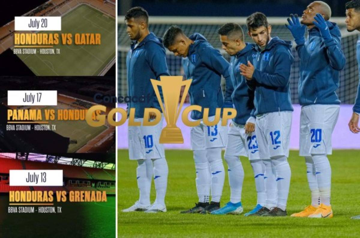 Calendario oficial de Copa Oro 2021: Honduras debutará ante Granada el 13 de julio en Houston