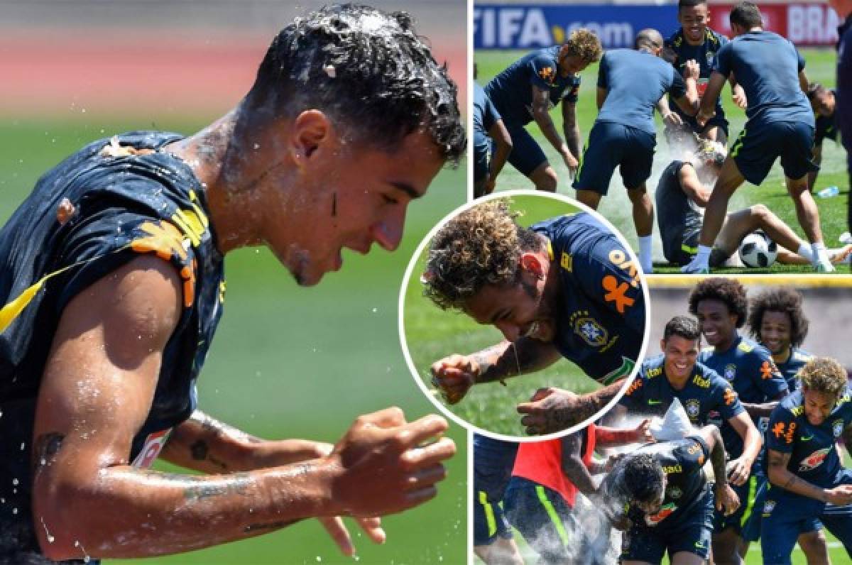 El ataque con huevos de Neymar a Coutinho en el entrenamiento de Brasil en Rusia