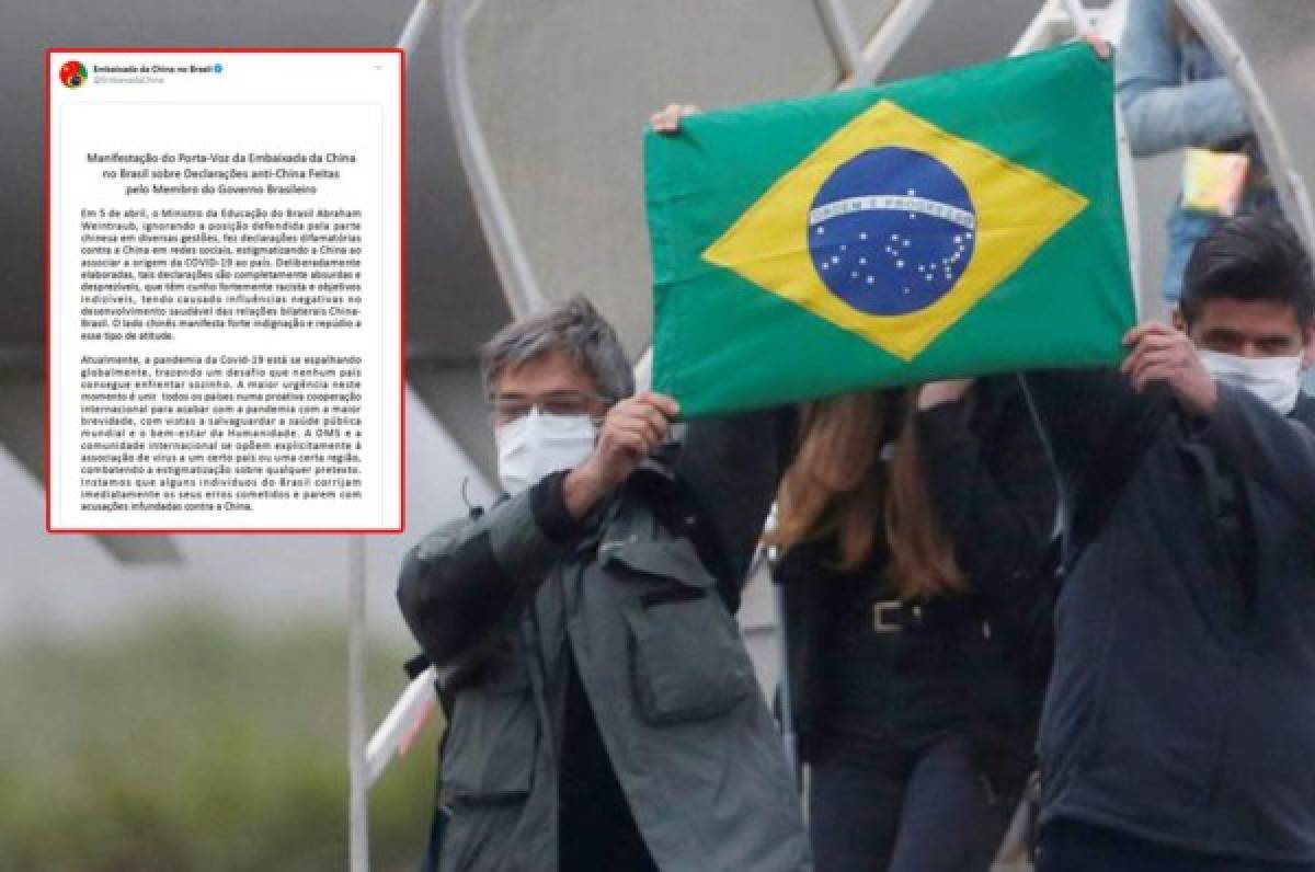 Brasil acusa a China de crear el coronavirus para ''dominar al mundo'' y recibe dura respuesta
