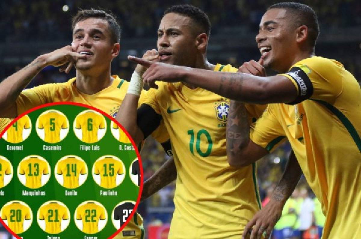 ¿Quién llevará la de Dani Alves? Brasil confirma los dorsales que lucirán en el Mundial de Rusia